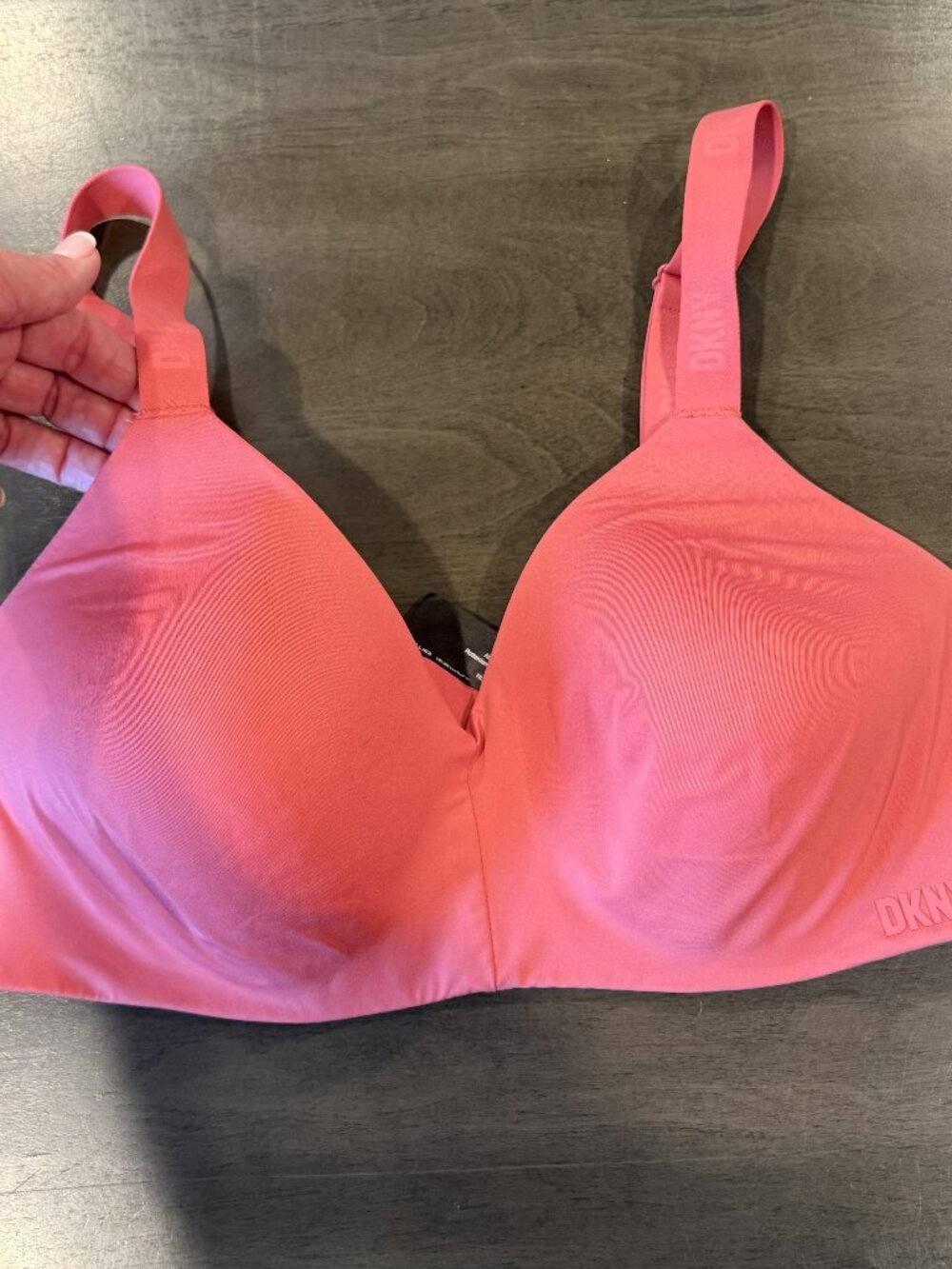 DKNY Women's Pink Wireless Logo Bra Size 36C Comfort Everyday